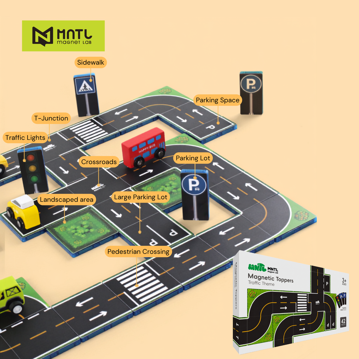 Magnetic Toppers Traffic Expansion Set (42-Piece)