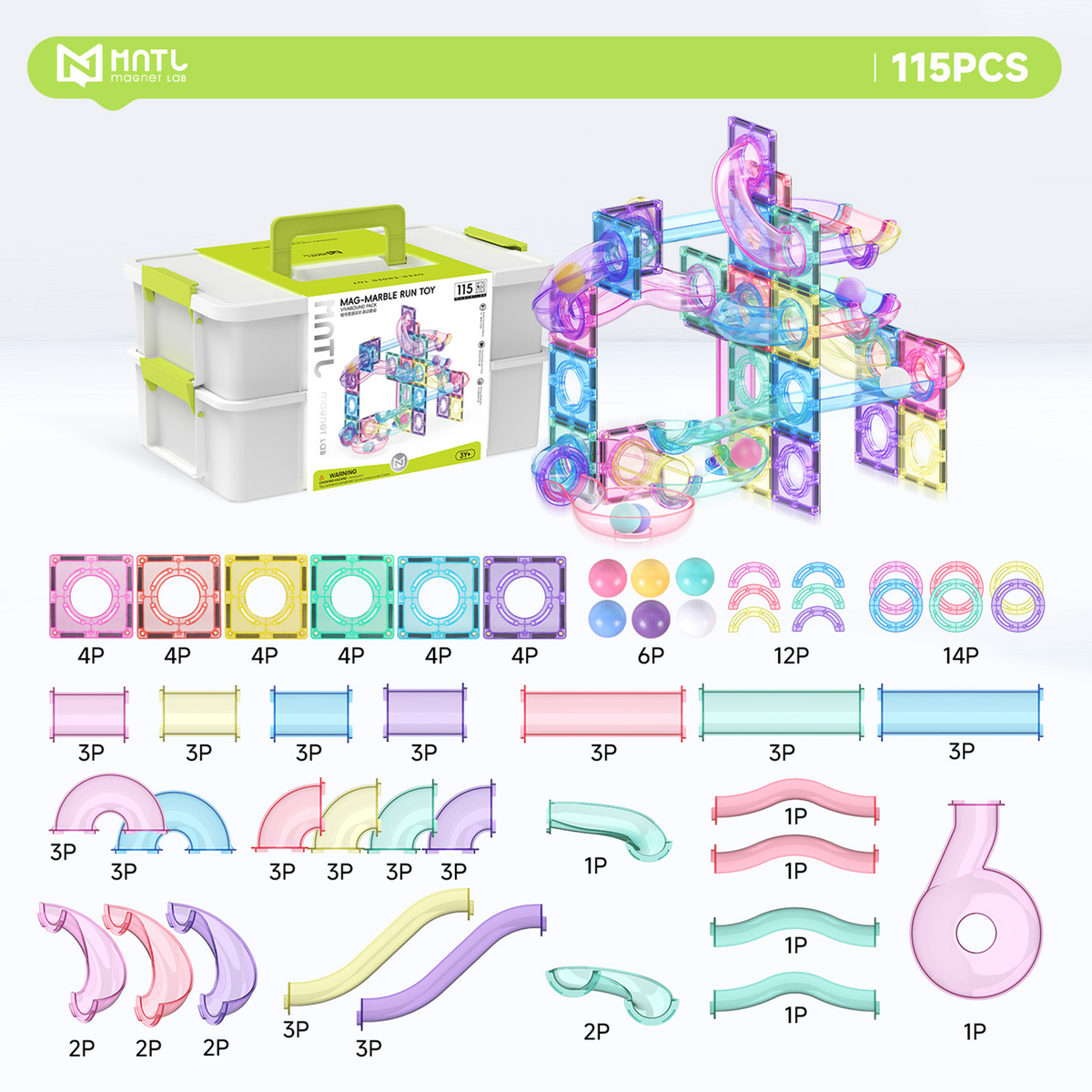Magnetic Ball Run Jelly Series (115-Piece)