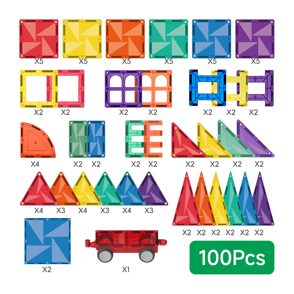 Magnet Tiles Rainbow Series (100-Piece)