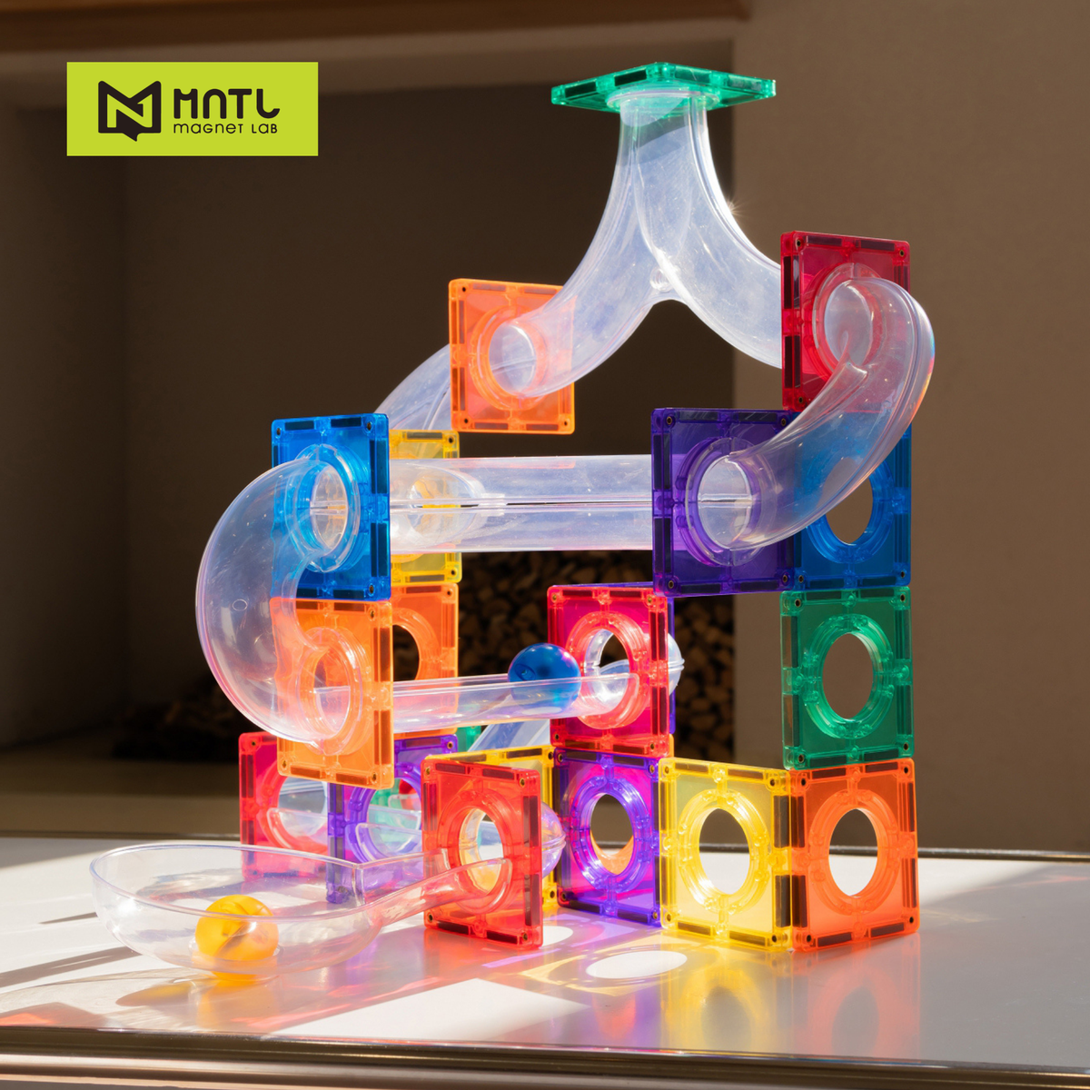 Magnetic Ball Run Rainbow Series(107-Piece)