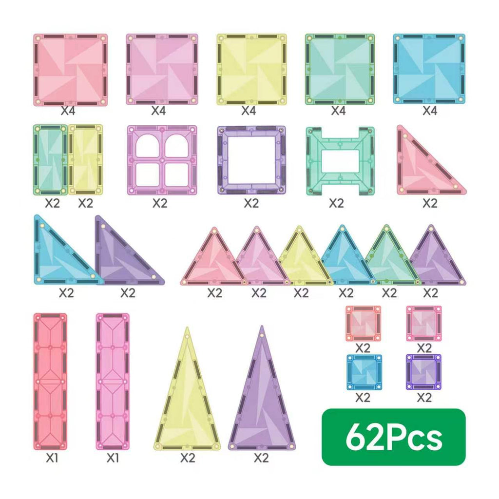 Magnet Tiles Jelly Series (62-Piece)