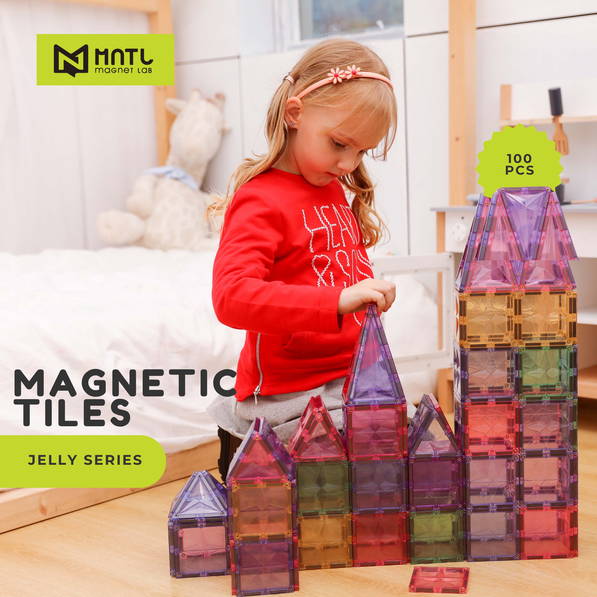 Magnet Tiles Jelly Series (100-Piece)